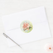 Roze rozentickers ronde sticker (Envelop)