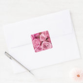 Roze rozentickers vierkante sticker (Envelop)