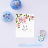 Roze Rozentuin Bruiloft Flyer (Enkel)