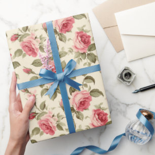 Roze Rozentuin Cadeaupapier