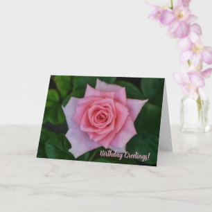 Roze rozentuin kunst verjaardagskaart kaart
