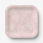 Roze Rozentuinfeest Papieren Bordje (Voorkant)