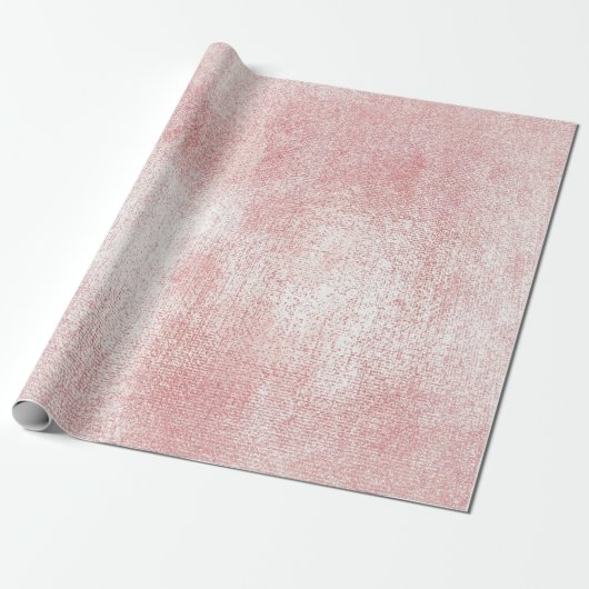 Roze Rozenverf Blush Wit Glanzend Glas Waterverf Cadeaupapier (Uitgerold)