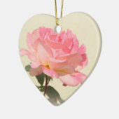 Roze rozenversiering keramisch ornament (Links)