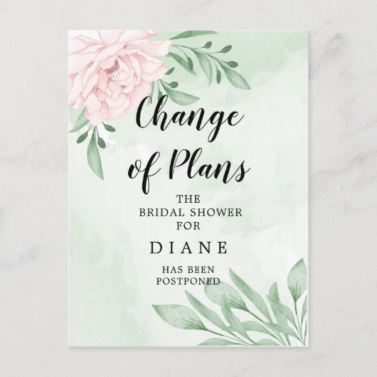 Roze rozenvulling wijzig de datum van Vrijgezellen Briefkaart (Voorkant)