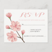 ROZE RSVP BLOEMEN KERSENBLOESEMS BRUILOFT BLOEMEN