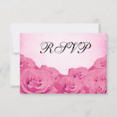 roze RSVP-reactiekaart voor weduwschap met RSVP (Voorkant)
