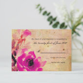  roze RSVP-respons Kaart (Staand voorkant)