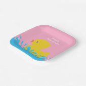 Roze Rubber Duck Polka Dot Baby shower Bord (Gebogen)