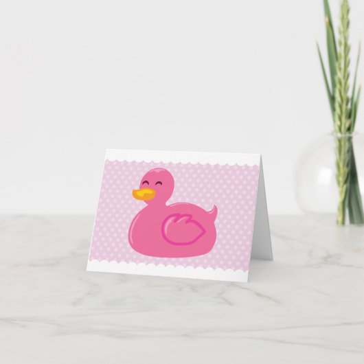Roze Rubber Ducky Bedankt Kaarten (Voorkant)