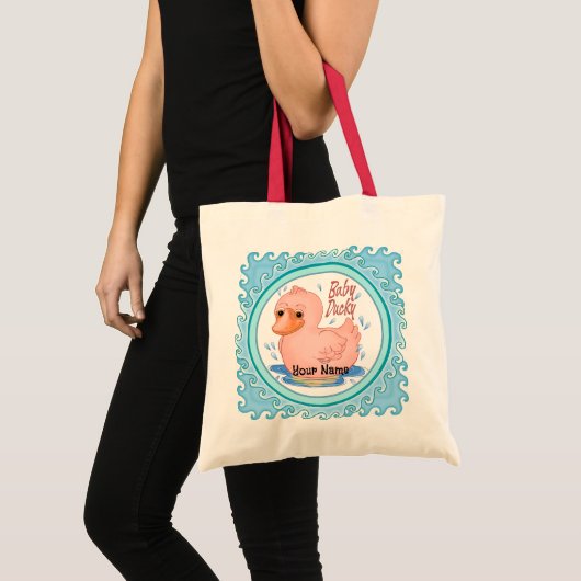 Roze Rubber Eend Tote Bag (Voorkant (product))