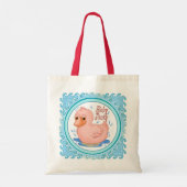 Roze Rubber Eend Tote Bag (Achterkant)