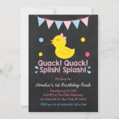 Roze Rubber Euck 1st Birthday Kaart (Voorkant)