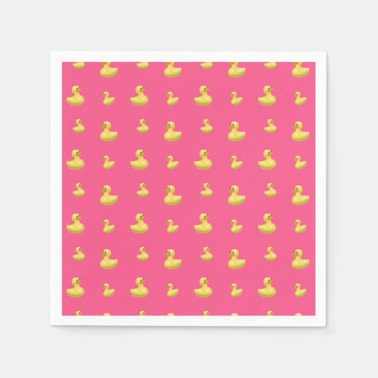 Roze rubbereend patroon servetten (Voorkant)