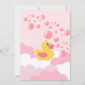 Roze rubbereend spetbol baby shower kaart (Achterkant)