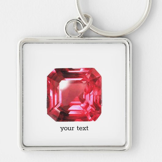 Roze Ruby edelsteen Sleutelhanger (Voorkant)