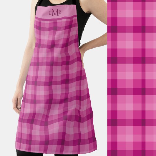 Roze ruit aangepaste monogram initialen schort