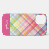 Roze ruit Case-Mate iPhone case (Achterkant (horizontaal))
