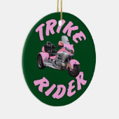 Roze Ruiter Trike Keramisch Ornament (Rechts)