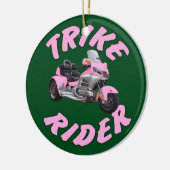 Roze Ruiter Trike Keramisch Ornament (Links)