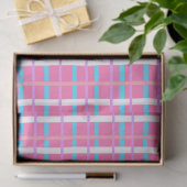 Roze ruitjesprint tissuepapier (Geschenk)