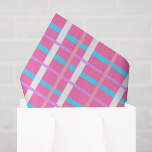 Roze ruitjesprint tissuepapier (Cadeauzakje)