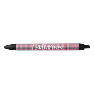 Roze ruitvormige gepersonaliseerde pen | One Owl A