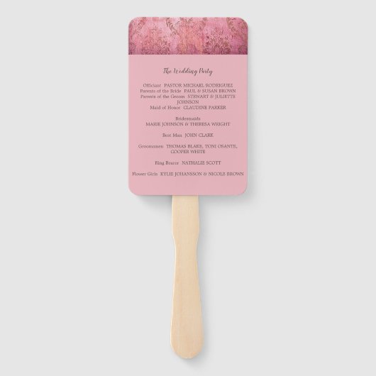 ROZE RUSTIEK - Trouwprogramma waaier (Achterkant)