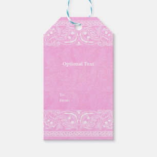 Roze Rustieke Paisley Country Western Bruiloft Cadeaulabel