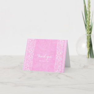 Roze Rustieke Paisley Country Western Dankkaart Bedankkaart
