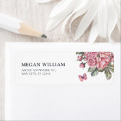 Roze rustieke rozen floral etiket (Insitu)