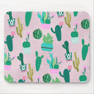 Roze Rustieke Zuidwesterse Cactussen Cactusplanten Muismat