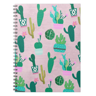 Roze Rustieke Zuidwesterse Cactussen Cactusplanten Notitieboek