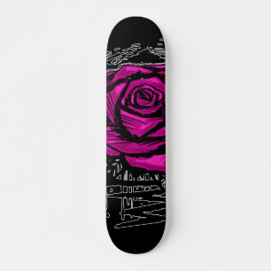 Roze Ruw Roos Graffiti Kunst • Urbane Straatstijl Skateboard