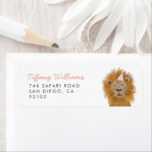 Roze Safari Animal Lion Return Label (Insitu)