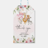 Roze safari baby shower dank u cadeaulabel (Voorkant)