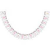 Roze Safari Dier Verjaardag Vlaggetjes (Alle)