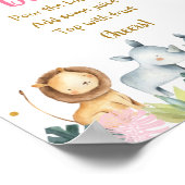 Roze Safari Oerwoud Baby shower Mimosa Bar Poster (Hoek)