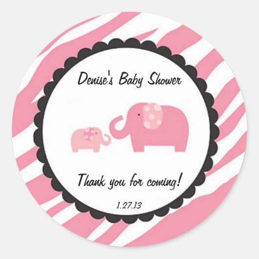 Roze Safari Olifant Sticker (Voorkant)