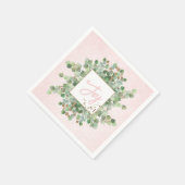 Roze Sage Eucalyptus Waterverf Vakantie Feest Servet (Hoek)