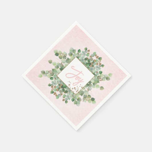 Roze Sage Eucalyptus Waterverf Vakantie Feest Servet (Hoek)