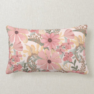 Roze Sage Green Floral laat Waterverf Pattern Kussen
