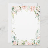 Roze Sage Groen Elegant Bloemen Bruiloft Kaart (Achterkant)