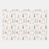 Roze Sage Groene Boho Kerstboom Inpakpapier Vel (Voorkant)