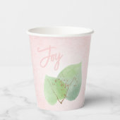 Roze Sage Groene Glitter Moderne Botanische Vreugd Papieren Bekers