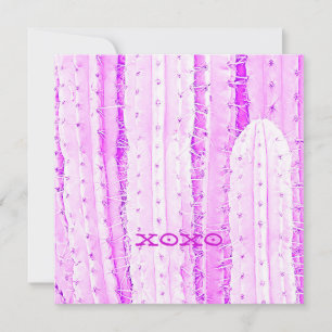 Roze Saguaro Cactus XOXO Foto Kunst Fun Kaart