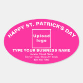 Roze Saint Patrick Business Oval Shape Sticker (Voorkant)