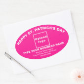 Roze Saint Patrick Business Oval Shape Sticker (Envelop)
