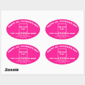 Roze Saint Patrick Business Oval Shape Sticker (Vel)