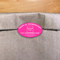 Roze Saint Patrick Business Oval Shape Sticker